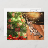 ベンガル猫のクリスマス シーズンポストカード (正面/裏面)