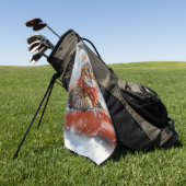 ベンガル猫の大雪のクリスマス ゴルフタオル (グリーン)