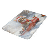 ベンガル猫の大雪のクリスマス バスマット (アングル)