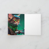 ベンガル猫の自転車を運転する聖パトリックの日 カード (内部)