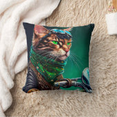 ベンガル猫の自転車を運転する聖パトリックの日 クッション (ブランケット)