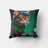 ベンガル猫の自転車を運転する聖パトリックの日 クッション (裏面)