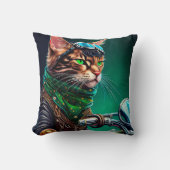 ベンガル猫の自転車を運転する聖パトリックの日 クッション (正面)