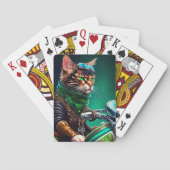 ベンガル猫の自転車を運転する聖パトリックの日 トランプ (裏面)