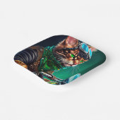 ベンガル猫の自転車を運転する聖パトリックの日 ペーパープレート (傾斜あり)