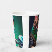 ベンガル猫の自転車を運転する聖パトリックの日 紙コップ (左)