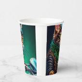 ベンガル猫の自転車を運転する聖パトリックの日 紙コップ (右)