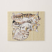 ベンガル猫オークレーストライプズ ジグソーパズル (横)