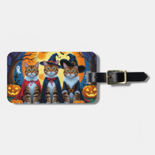 ベンガル猫カボチャおもしろいハロウィン ラゲッジタグ