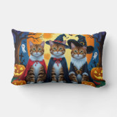 ベンガル猫カボチャおもしろいハロウィン ランバークッション (裏面)