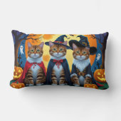 ベンガル猫カボチャおもしろいハロウィン ランバークッション (正面)