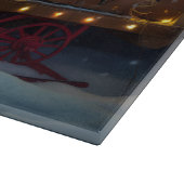 ベンガル猫スノイそりに乗るクリスマスデコール カッティングボード (角)