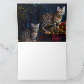 ベンガル猫スノイそりに乗るクリスマスデコール カード (内部)