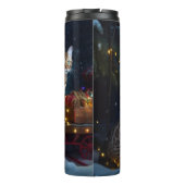 ベンガル猫スノイそりに乗るクリスマスデコール タンブラー (裏面)