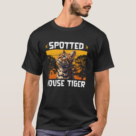 ベンガル猫スポッテッドハウスタイガーおもしろいベンガル猫ダ Tシャツ (正面)