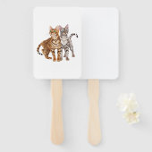 ベンガル猫バディRosetteと雪ベンガル猫Pr ハンドファン (正面&裏面)