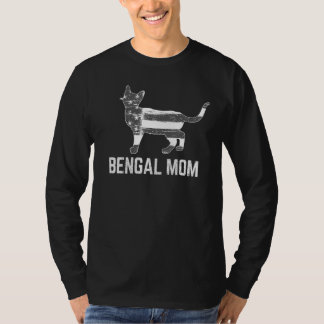 ベンガル猫ママヴィンテージレトロ愛国毛ママ Tシャツ