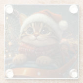 ベンガル猫ローラーコースタークリスマス ガラスコースター (裏面)