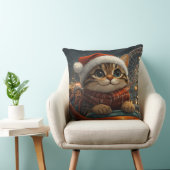 ベンガル猫ローラーコースタークリスマス クッション (椅子)