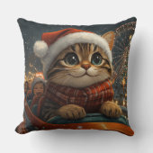 ベンガル猫ローラーコースタークリスマス クッション (正面)