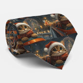 ベンガル猫ローラーコースタークリスマス ネクタイ (ロール)