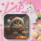 ベンガル猫ローラーコースタークリスマス ペーパープレート (パーティー)