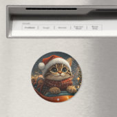 ベンガル猫ローラーコースタークリスマス マグネット (インサイチュ (食洗機))