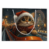 ベンガル猫ローラーコースタークリスマス ラージペーパーバッグ (裏面)