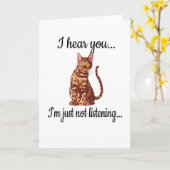 ベンガル猫好きの猫の飼い主がロセットベンガルガール カード (黄色い花)