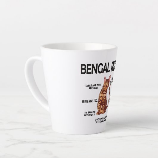 ベンガル猫好きギフトキャットオーナーロセットベンガル カフェラテマグ (左アングル)