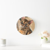 ベンガル猫時計 ラウンド壁時計 (ホーム)