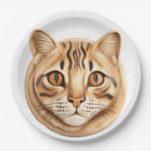 ベンガル猫3D インスパイア ペーパープレート (正面)