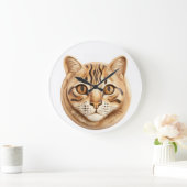 ベンガル猫3D インスパイア ラージ壁時計 (ホーム)