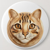 ベンガル猫3D インスパイア 缶バッジ (正面)