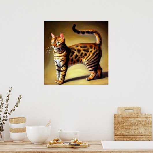 ベンガル猫 ポスター (キッチン)