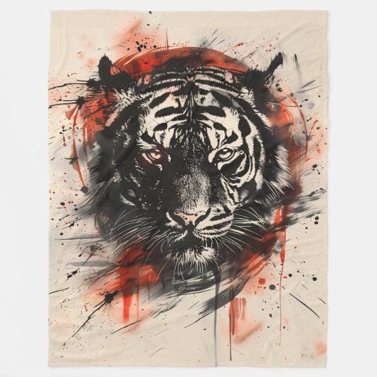 ベンガル王室のタイガーポートレート フリースブランケット (正面)