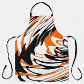 ベンガル色スクワイゴイのオレンジと黒い線 エプロン (正面)