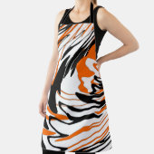 ベンガル色スクワイゴイのオレンジと黒い線 エプロン (インサイチュ)