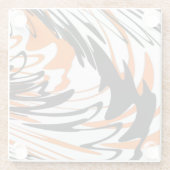 ベンガル色スクワイゴイのオレンジと黒い線 ガラスコースター (裏面)