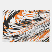 ベンガル色スクワイゴイのオレンジと黒い線 キッチンタオル (横)