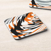 ベンガル色スクワイゴイのオレンジと黒い線 コースター (左側)
