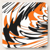 ベンガル色スクワイゴイのオレンジと黒い線 コースター (正面)