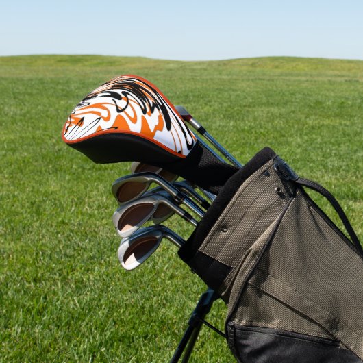 ベンガル色スクワイゴイのオレンジと黒い線 ゴルフヘッドカバー (インサイチュ)