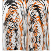 ベンガル色スクワイゴイのオレンジと黒い線 シャワーカーテン (正面)