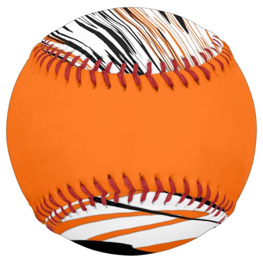ベンガル色スクワイゴイのオレンジと黒い線 ソフトボール (正面)