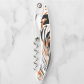 ベンガル色スクワイゴイのオレンジと黒い線 ソムリエナイフ (正面)