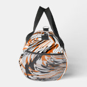 ベンガル色スクワイゴイのオレンジと黒い線 ダッフルバッグ (右)