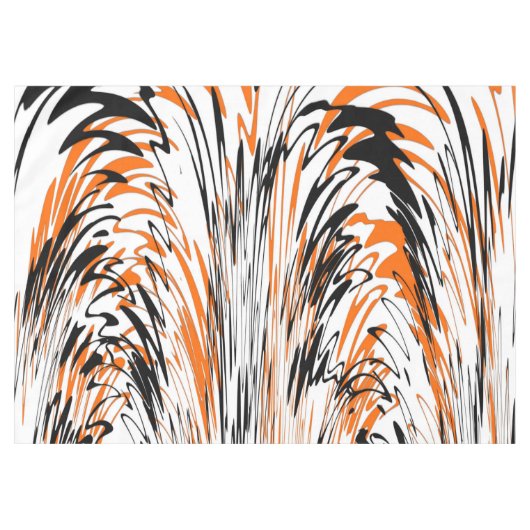 ベンガル色スクワイゴイのオレンジと黒い線 テーブルクロス (正面(横))