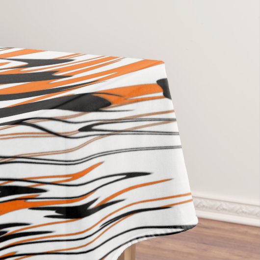 ベンガル色スクワイゴイのオレンジと黒い線 テーブルクロス (インサイチュ)
