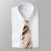 ベンガル色スクワイゴイのオレンジと黒い線 ネクタイ (タイ)